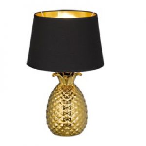Tafellamp pineapple zwart/goud  groot                       