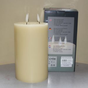 1 SimuFlame LED kaars met 3 vlammen Ivory 15 x 25 cm        