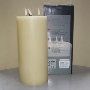 1 SimuFlame LED kaars met 3 vlammen Ivory 15 x 33 cm        