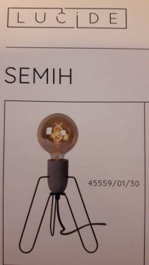 Lucide SEMIH - Tafellamp - Ø 24 cm - E27 - Zwart/Grijs